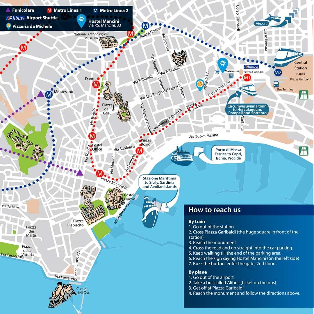 من محطة القطار naples central خريطة